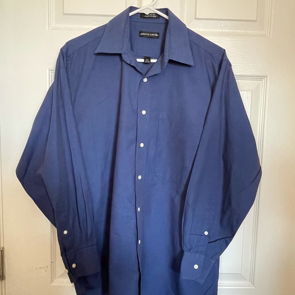 Pierre Cardin Button Down Dress Shirt Blue